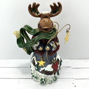 Home Interiors Let's Celebrate MOOSE Figurine 2002 # 55048 Christmas! Festive!